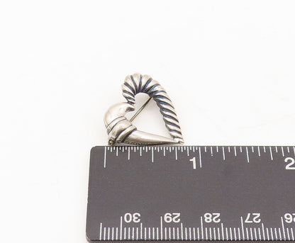 925 Sterling Silver Vintage Brooch Pin YURMAN Carved Rope Effect Heart  BP10598