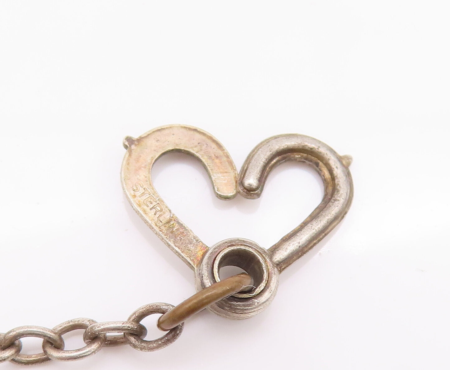 925 Sterling Silver Vintage Bracelet Wild West Old America Link Charm  BT10192