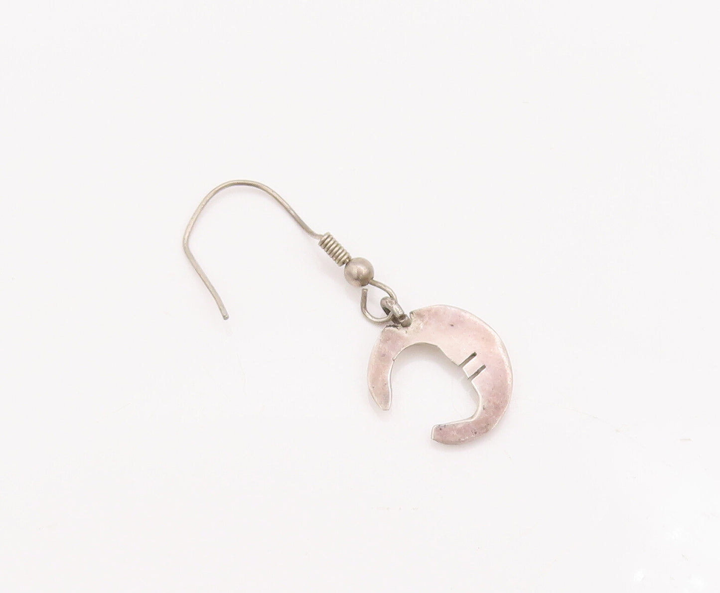 925 Sterling Silver Vintage Earrings Dangling Smiling Half Moon Face  EG13044