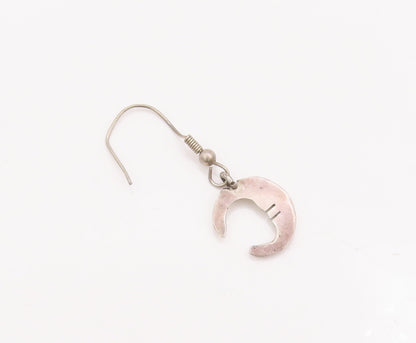 925 Sterling Silver Vintage Earrings Dangling Smiling Half Moon Face  EG13044