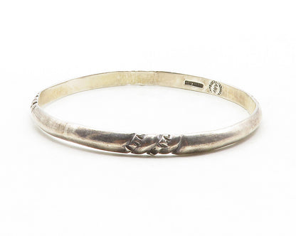TAXCO MEXICO 925 Silver  Vintage Etched Detail Round Bangle Bracelet  BT4921