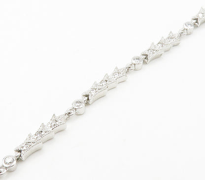 925 Sterling Silver  Sparkling Cubic Zirconia Dangling Chain Necklace  NE2470