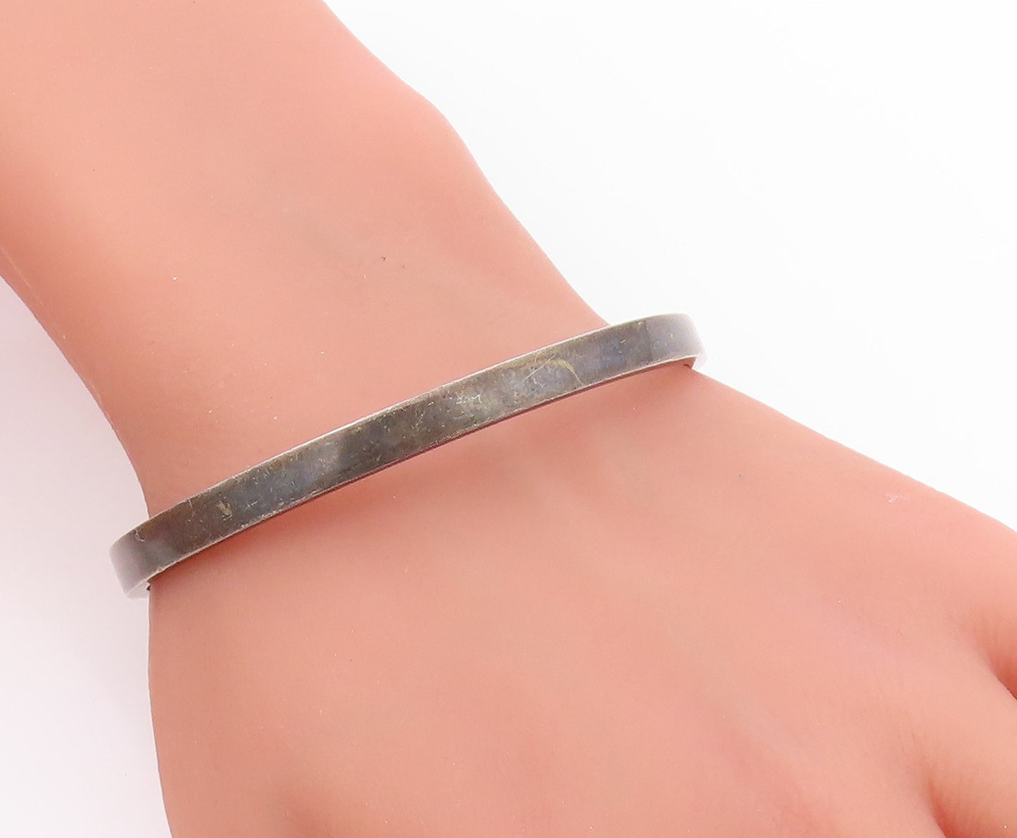 925 Sterling Silver Vintage Bracelet DENMARK Minimalist Classic Bangle  BT12032