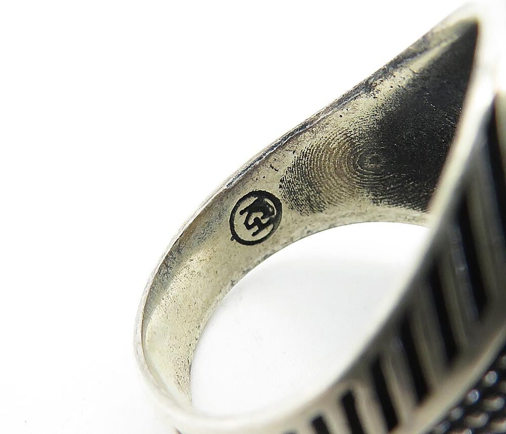 925 Sterling Silver  Vintage Inlaid Tiger's Eye Cocktail Ring Sz 10  RG7363