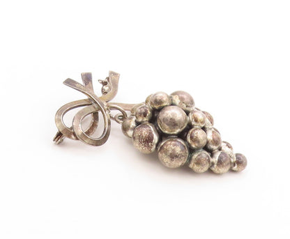 925 Sterling Silver Vintage Brooch JOHN LAURITZEN DENMARK Grapes Cluster BP11908