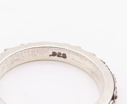 925 Sterling Silver Vintage Ring LOIS HILL Swirly Beaded Carved  Sz 6  RG28439