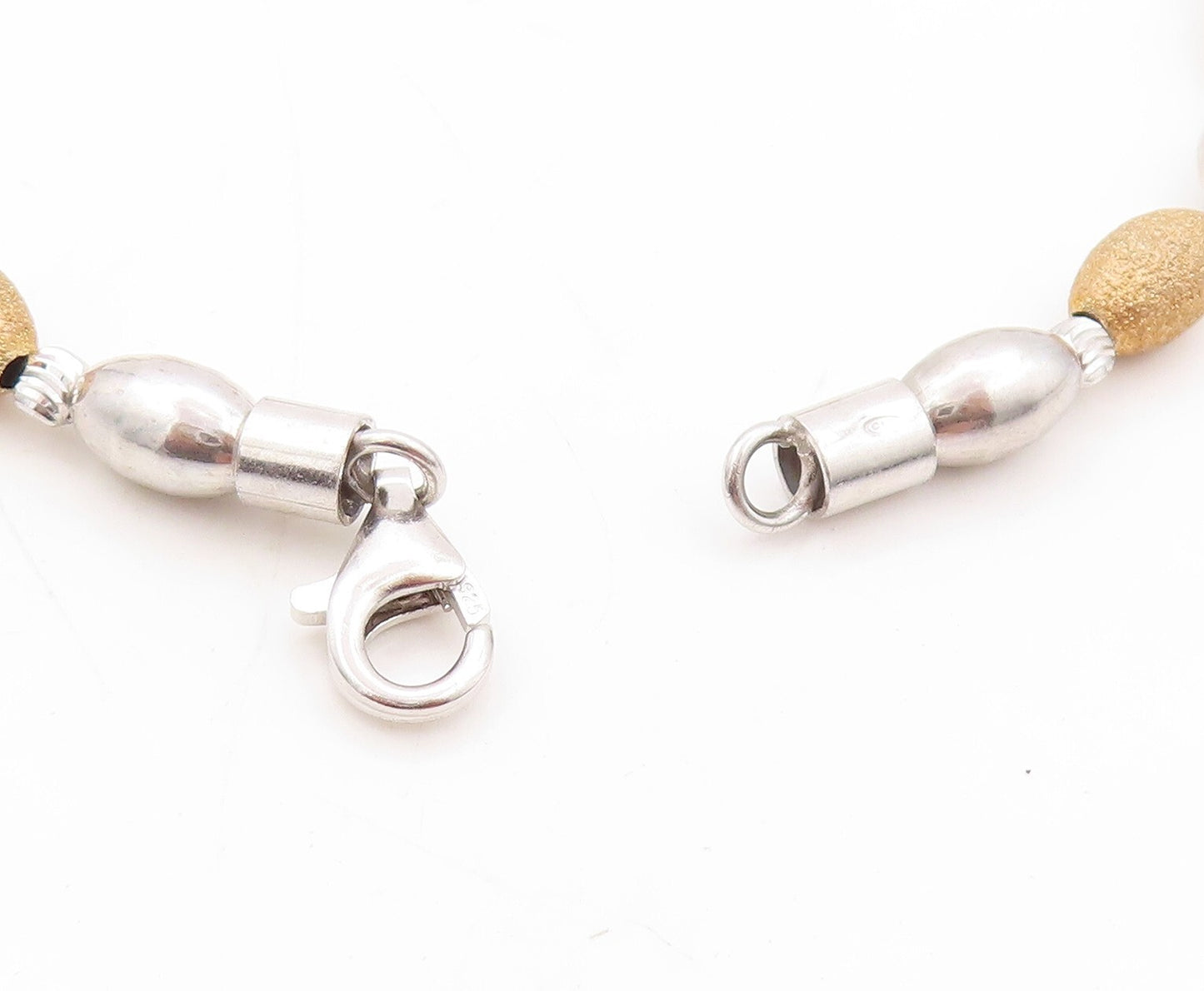 925 Sterling Silver Vintage Bracelet Solid Sparkly Beaded Bands Set  BT10923