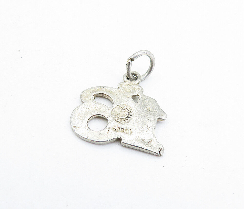 925 Sterling Silver  Vintage Sweet Sixteen Love Heart Drop Pendant  PT4671