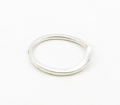 PANDORA 925 Sterling Silver  Shiny Smooth Pointed Band Ring Sz 6  RG16852