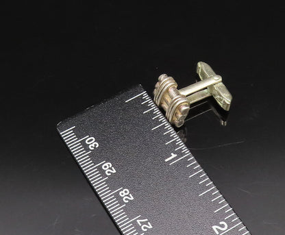 925 Sterling Silver  Vintage Minimalist Three Tied Bars Cuff Links  TR3419