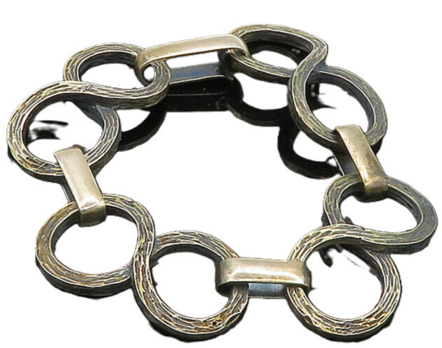 DESIGNER 925 Silver  Vintage Dark Tone Infinity Link Chain Bracelet  BT8226