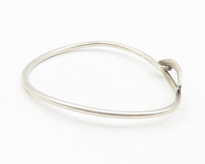 MEXICO 925 Sterling Silver  Vintage Open Fish Motif Bangle Bracelet  BT4768