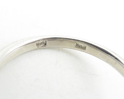 925 Sterling Silver  Shiny Open Rose Flower Motif Band Ring Sz 8.5  RG11519