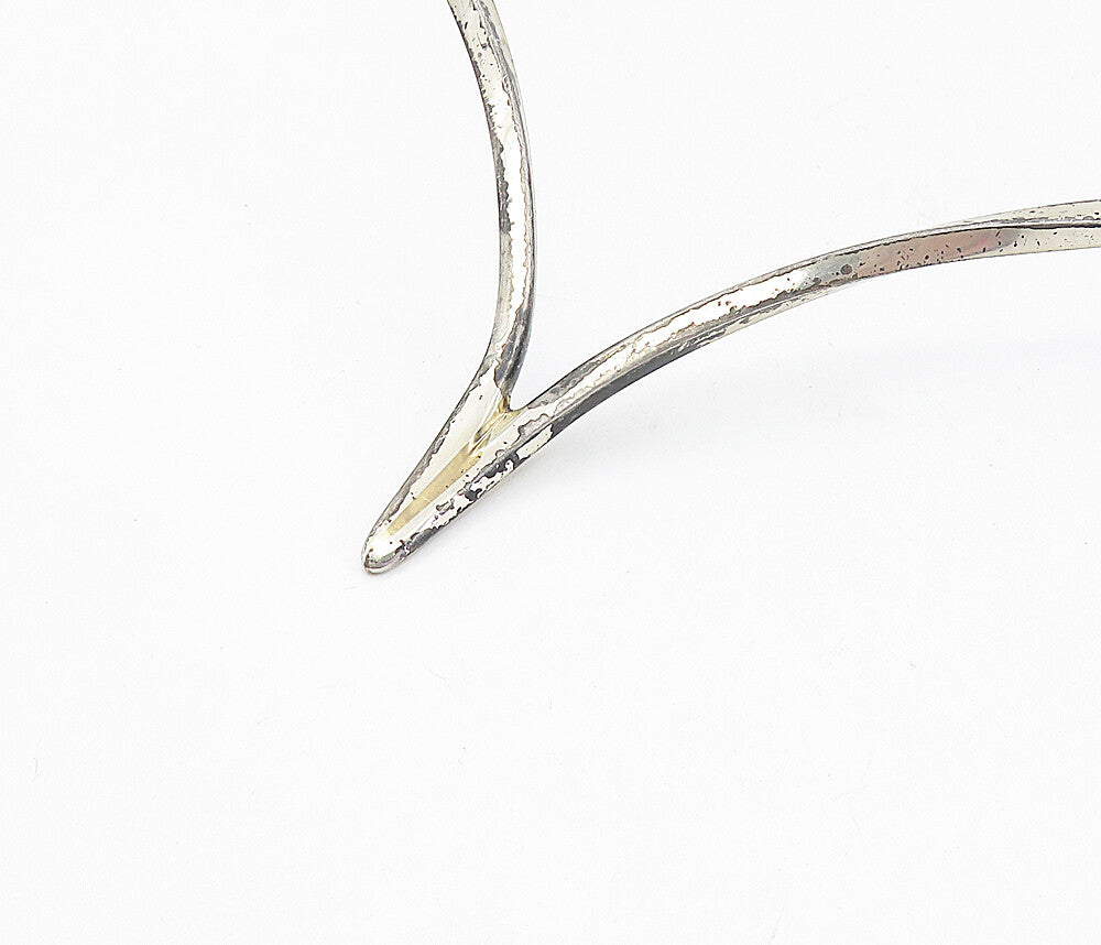 ALFRED KARRAM 925 Silver  Vintage Minimalist Pointed Collar Necklace NE1563