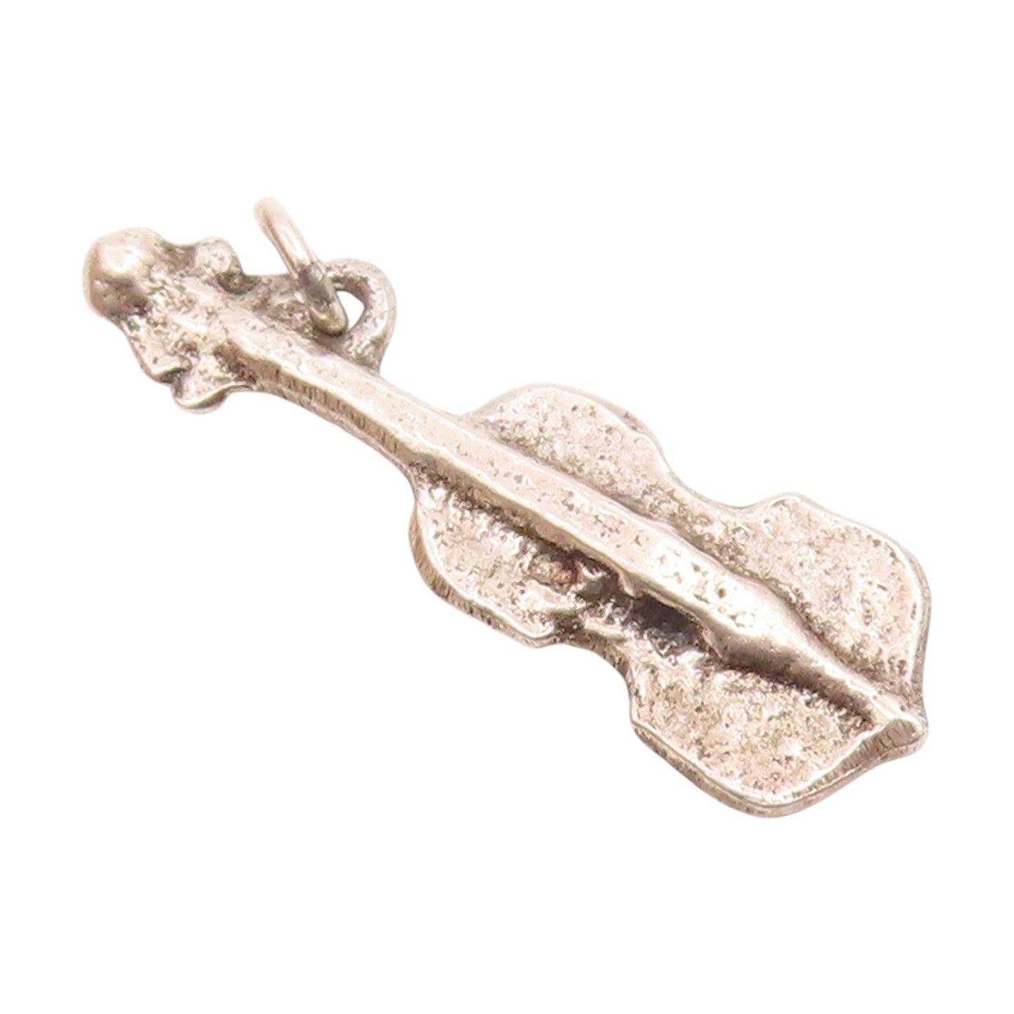 925 Sterling Silver  Vintage Petite Shiny Cello Instrument Pendant  PT15983