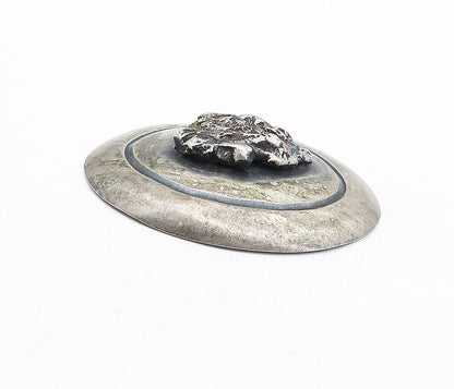 925 Sterling Silver  Vintage Antique Dark Tone Sculpted Brooch Pin  BP1748