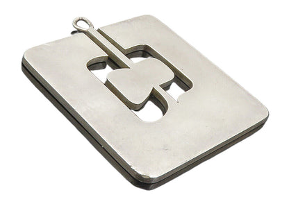 M&PL 925 Sterling Silver  Vintage Shiny Cutout Design Square Pendant  PT6528