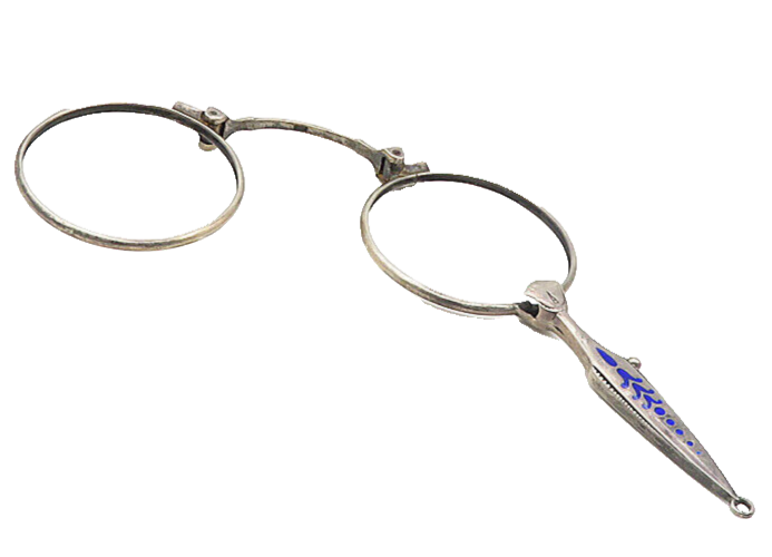 925 Sterling Silver  Vintage Enamel Old Fashioned Spectacles Frames  TR1441