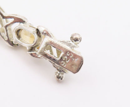 925 Silver  Vintage Topaz Garnet Citrine & Amethyst Chain Bracelet  BT8319