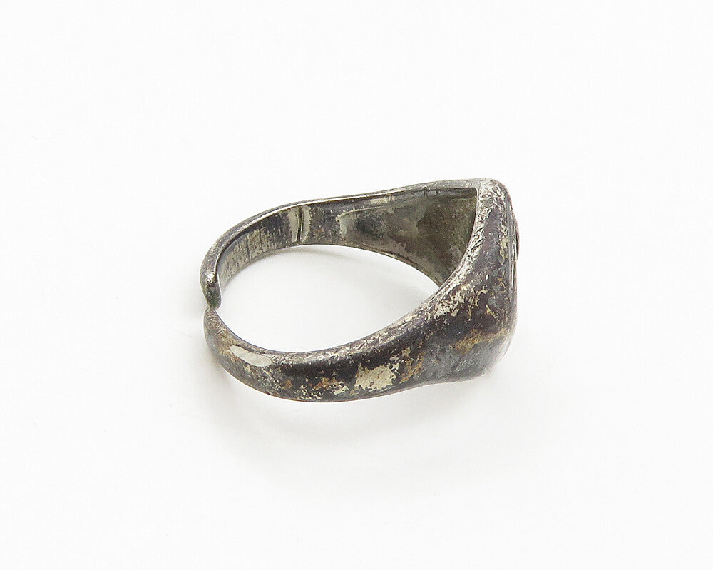 925 Silver  Vintage Antique Boy Scouts America Cubs Band Ring Sz 5.5  RG18498