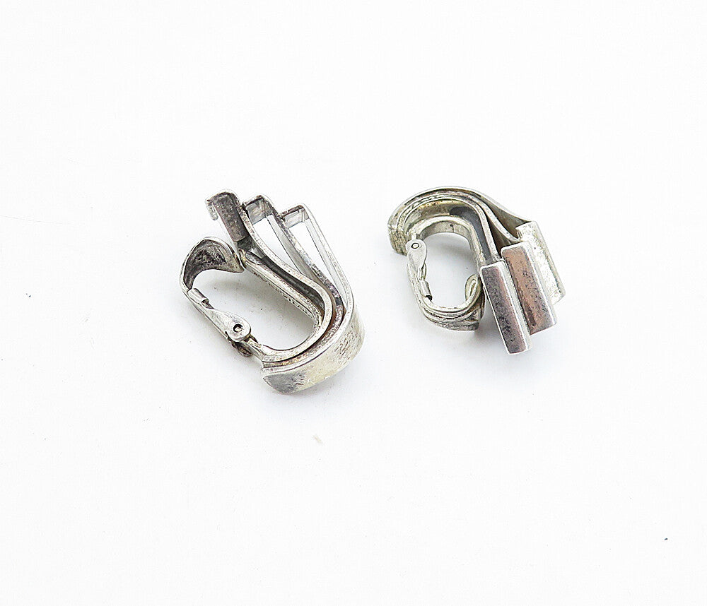 NAPIER 925 Sterling Silver  Vintage Ribbon Design Non Pierce Earrings  EG2898