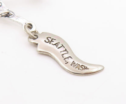925 Sterling Silver Vintage Pendant Miniature Jet Plane Seattle Charm  PT26051