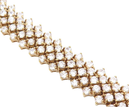 925 Sterling Silver Vintage Bracelet Gold Plated Topaz Multi Row Link  BT11926