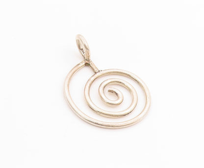 925 Sterling Silver Vintage Pendant Modernist Spiral Cut Out Design  PT24945