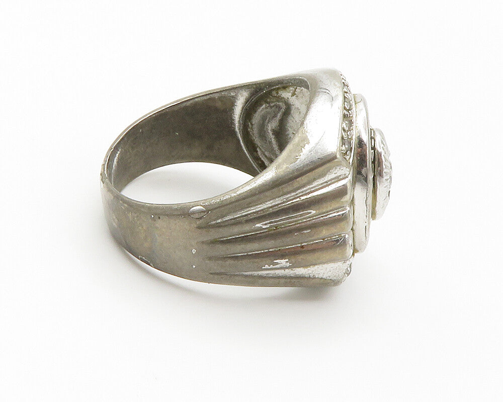 925 Silver  Vintage Victorian Cubic Zirconia Dome Cocktail Ring Sz 12  RG14607
