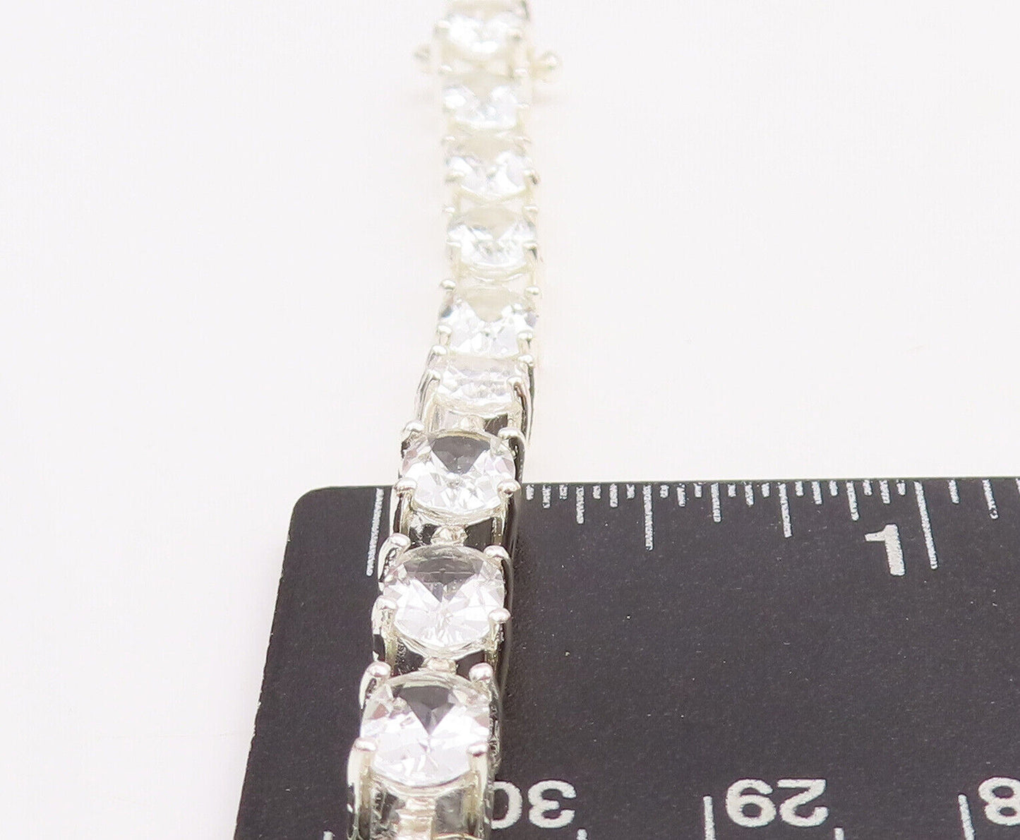 925 Sterling Silver Vintage Bracelet Minimalist Oval Cut Topaz Band  BT10611