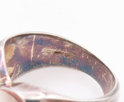 925 Sterling Silver Vintage Ring Modernist Solid Crossover Band  Sz 10  RG35596