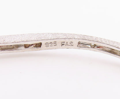 925 Sterling Silver Vintage Bracelet CZ Minimalist Elegant Wavy Bangle  BT11856