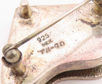 MEXICO 925 Sterling Silver  Vintage Minimalist Piano Brooch Pin  BP9410