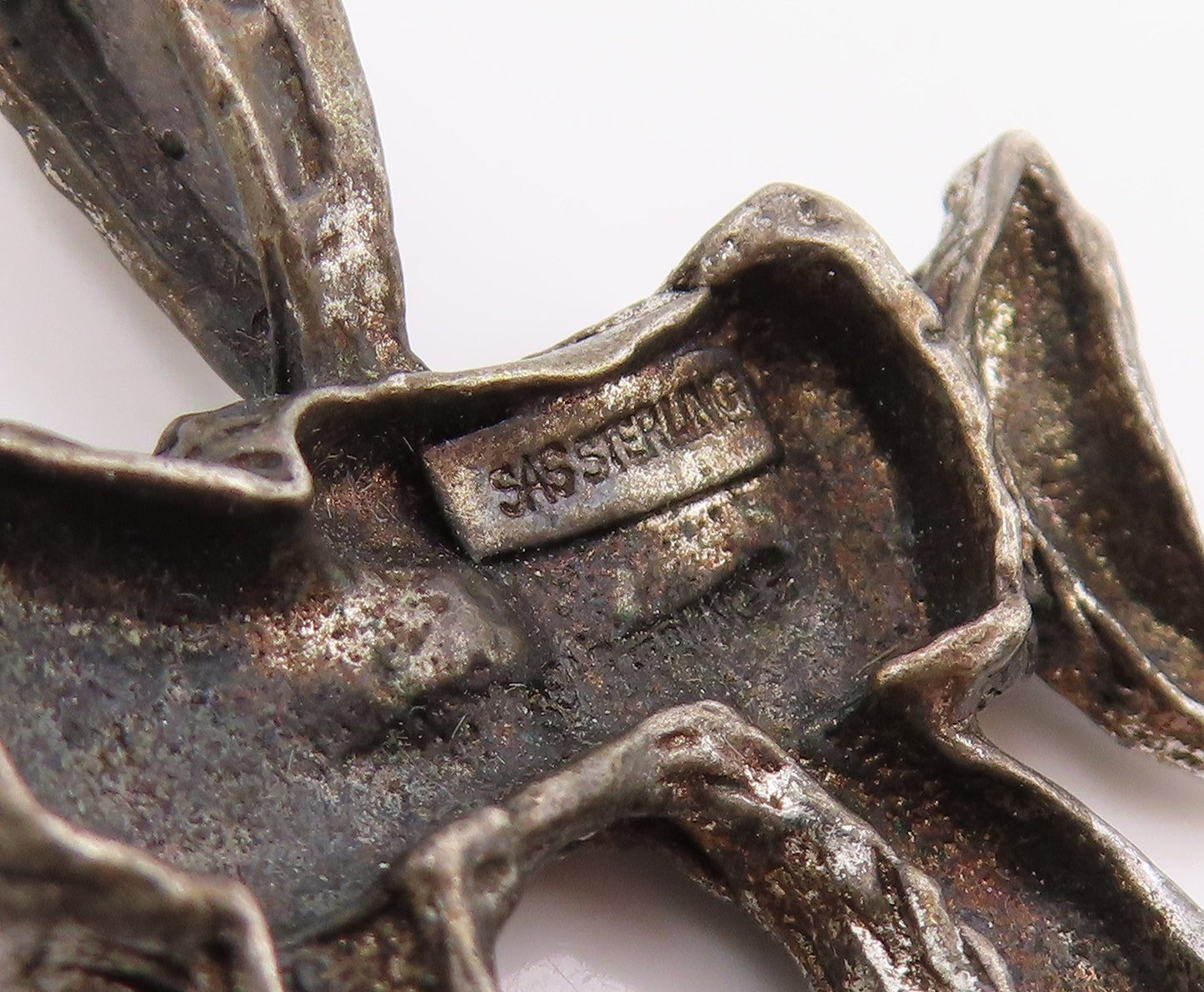 925 Sterling Silver Vintage Pendant Textured Hebrew Chai Symbol Charm  PT25957