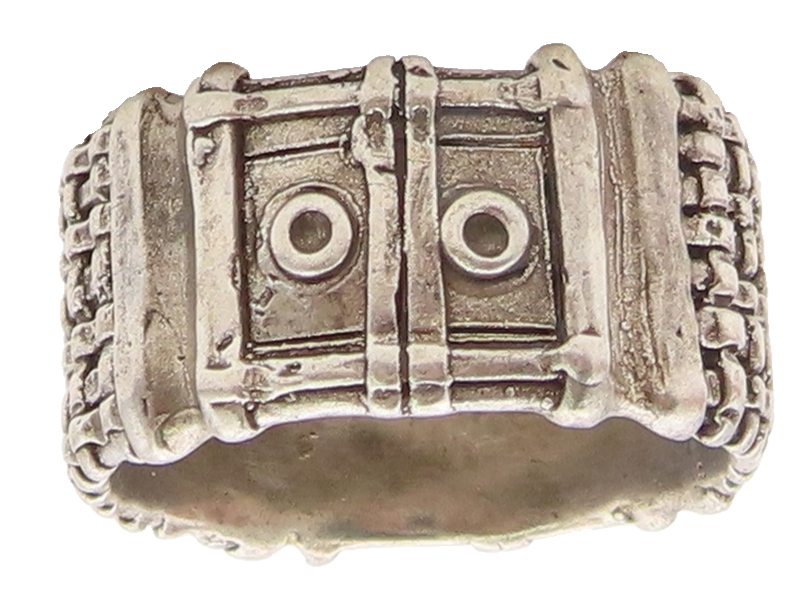 925 Sterling Silver Vintage Ring Textured Woven Statement Band  Sz 6  RG36406