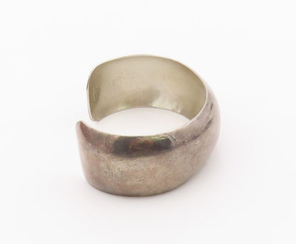 925 Sterling Silver Vintage Bracelet CAROL FELLEY Minimalist Wide Cuff  BT12131
