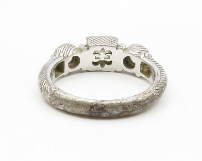 JUDITH RIPKA 925 Silver  Vintage Cubic Zirconia Twist Band Ring Sz 9  RG14034