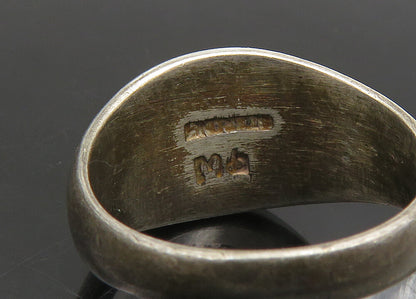 925 Sterling Silver  Vintage Antique Dark Tone Dome Band Ring Sz 6  RG23477