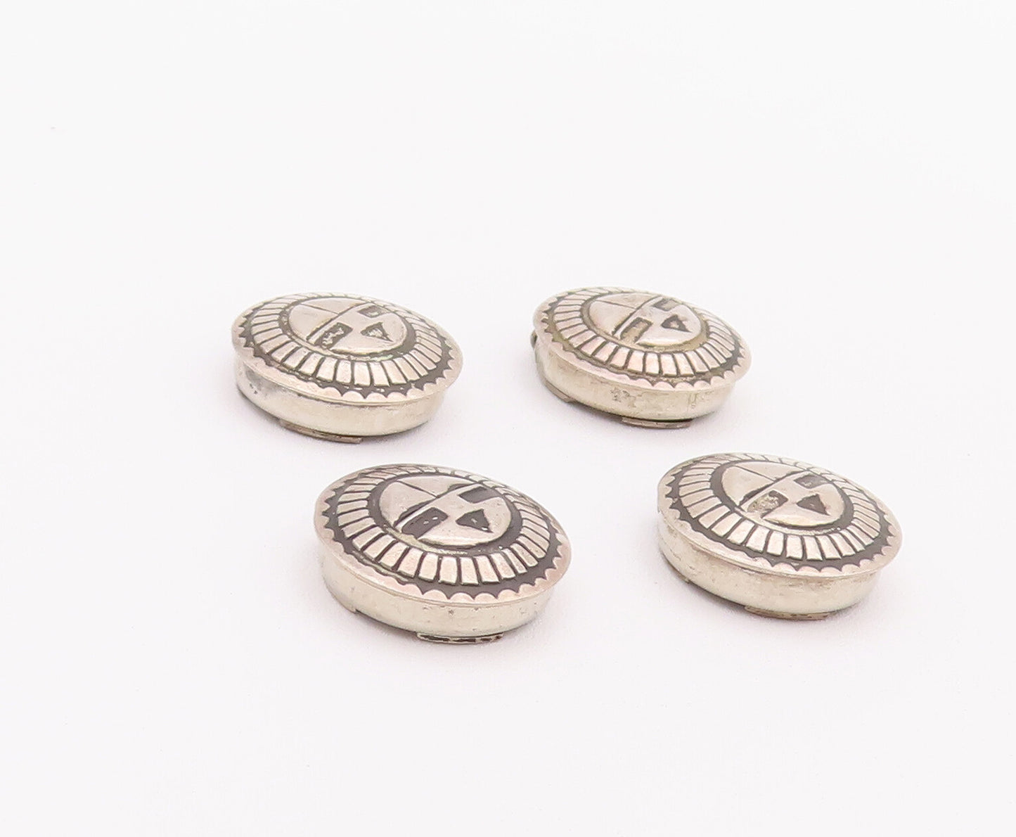 925 Sterling Silver Vintage Button Cover NAVAJO Solid Happy Sun Etched  TR3699