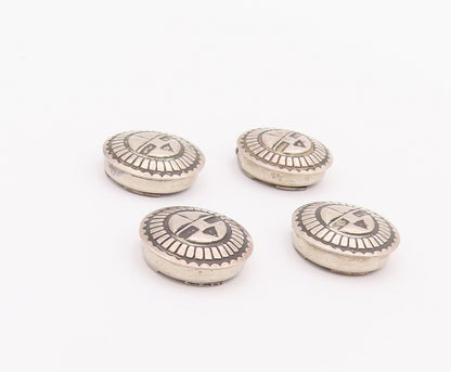 925 Sterling Silver Vintage Button Cover NAVAJO Solid Happy Sun Etched  TR3699