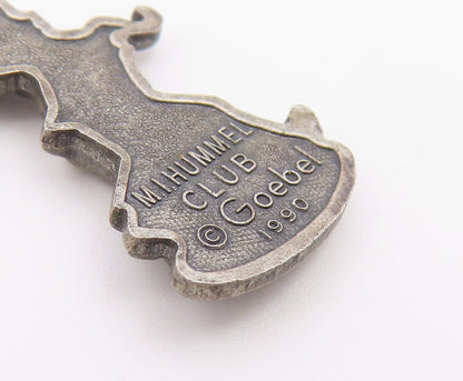 925 Silver  Vintage Hummel Lady Holding Umbrella & Purse Pendant  PT21410