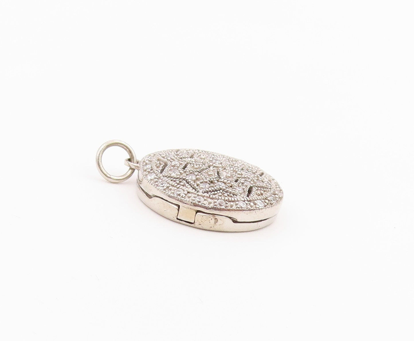 925 Sterling Silver Vintage Pendant Topaz Floral Mandala Charm OPENS  PT26363