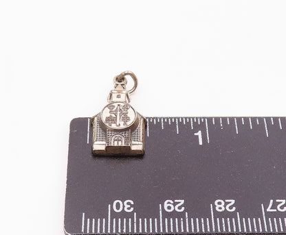 HAYWARD 925 Sterling Silver  Vintage Antique Church House Pendant  PT17726
