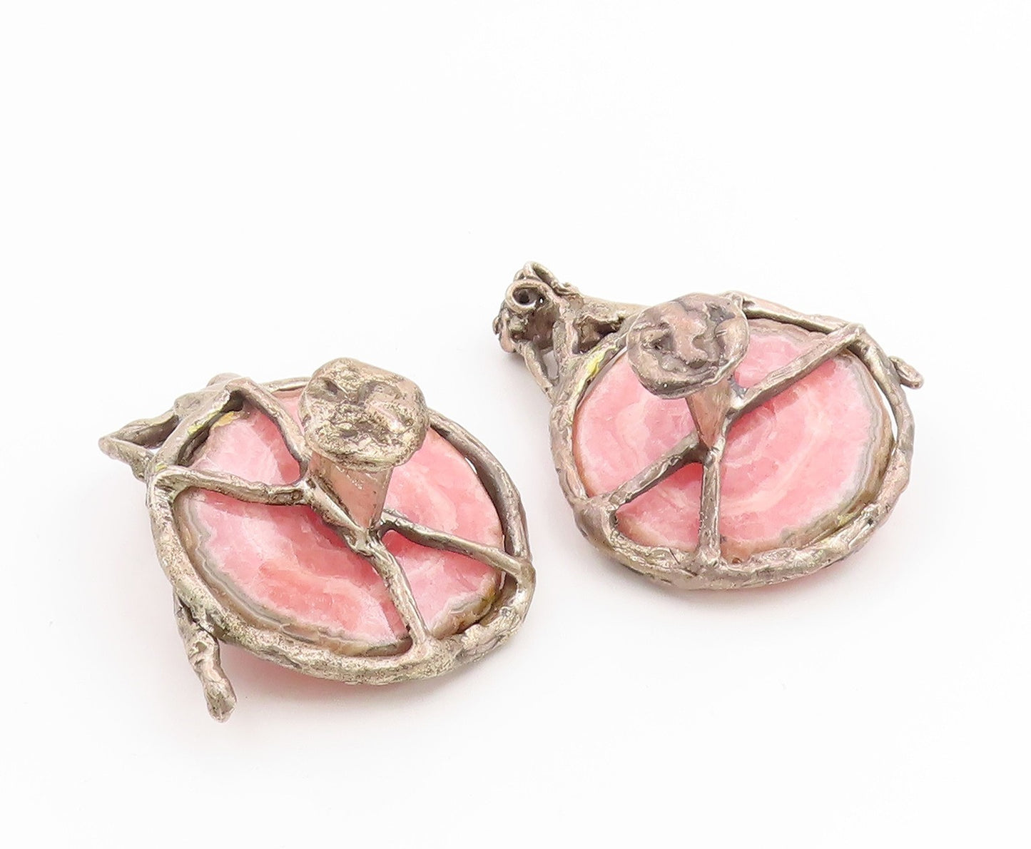 925 Sterling Silver Vintage Cufflinks SILBERT Gemstone Rare Large  TR4240