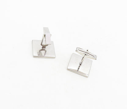 925 Sterling Silver  Vintage Shiny Celtic Dara Knot Square Cuff Links  TR1536