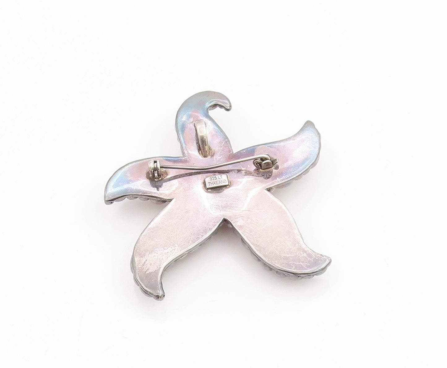 925 Sterling Silver Vintage Brooch Solid Beaded Ocean Starfish Design  BP11990