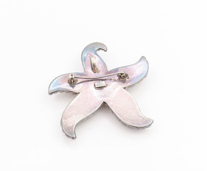 925 Sterling Silver Vintage Brooch Solid Beaded Ocean Starfish Design  BP11990