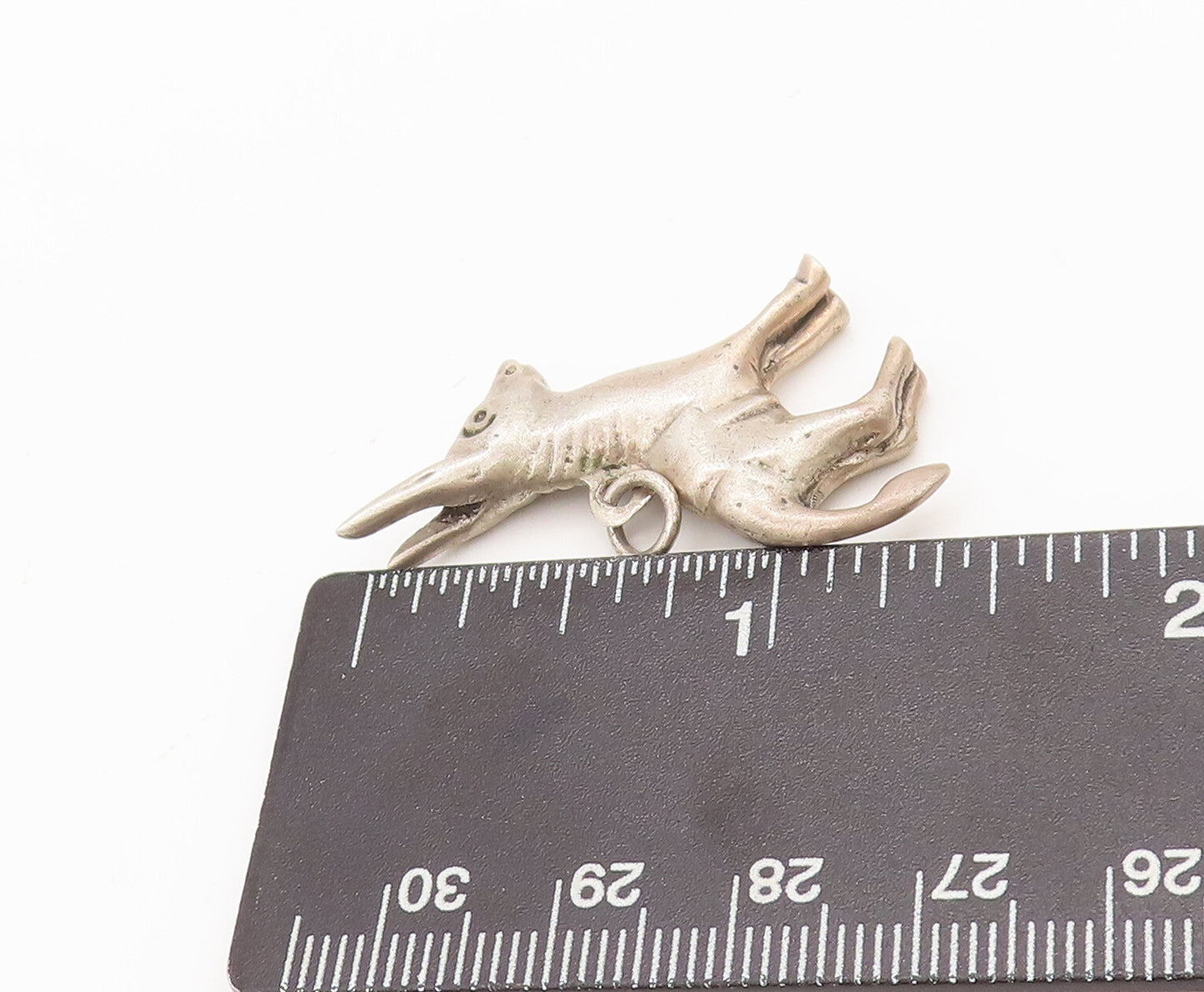925 Sterling Silver Vintage Pendant Solid 3D Carved Baby Donkey  PT23048