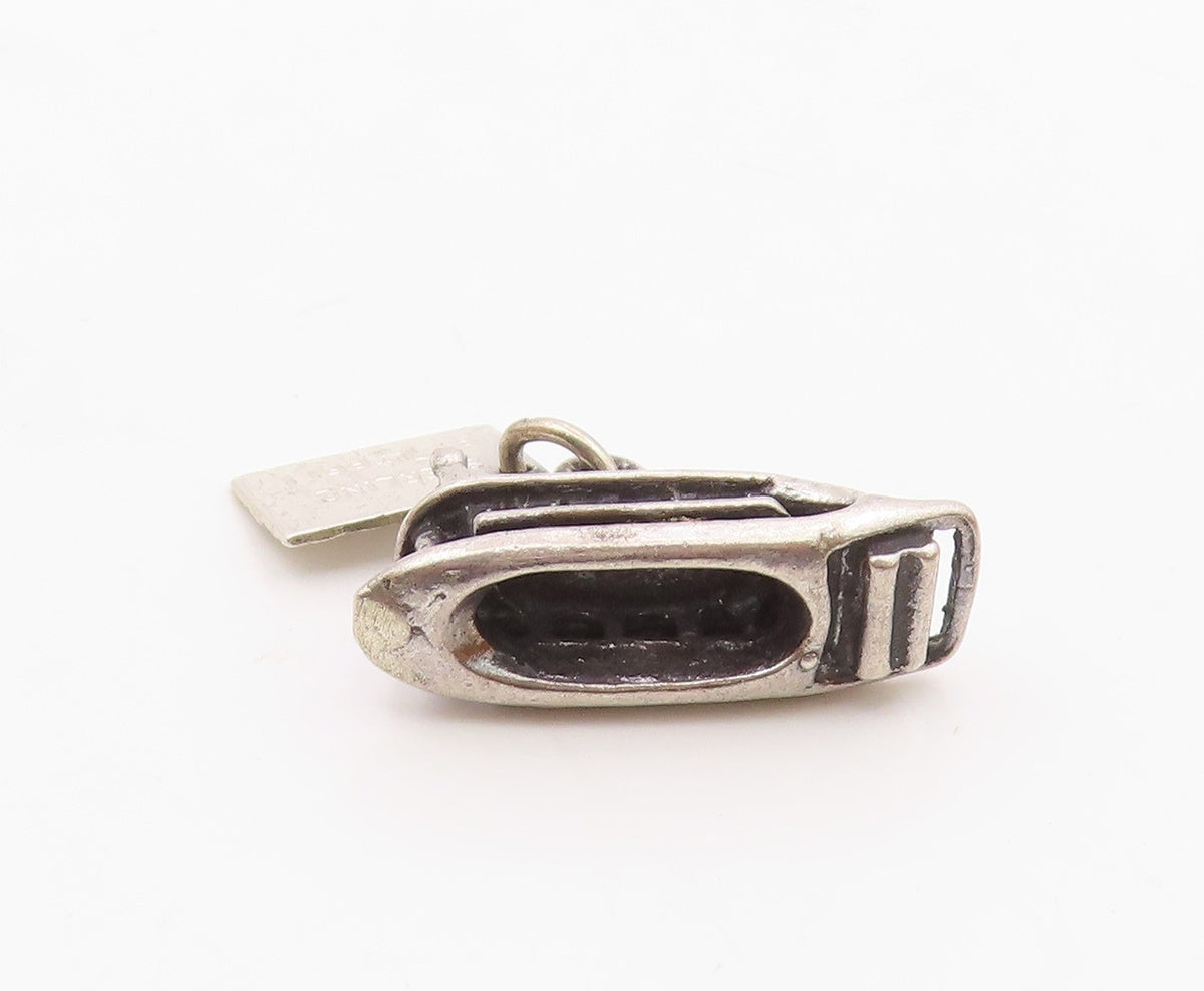 925 Sterling Silver  Vintage Sculpted Steamboat Charm Pendant  PT20413