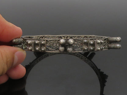 ISRAEL 925 Sterling Silver  Vintage Antique Filigree Bangle Bracelet  BT9306